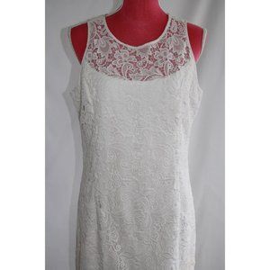 White House Black Market Sleeveless White Dress Women Size 12